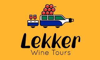 Graphic - Lekker Wine Tours logo gold with tour van