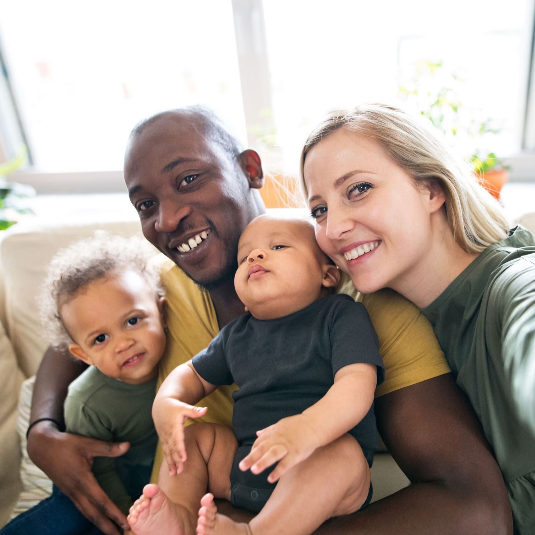 Family poses for selfie