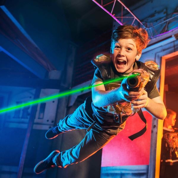 Kid playing at Laser X