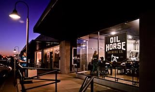 Oil Horse Brewery exterior at night