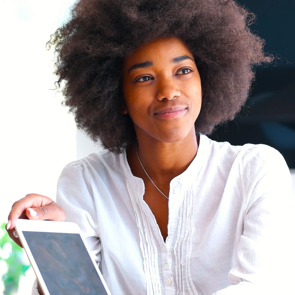 Lady meeting planner with iPad