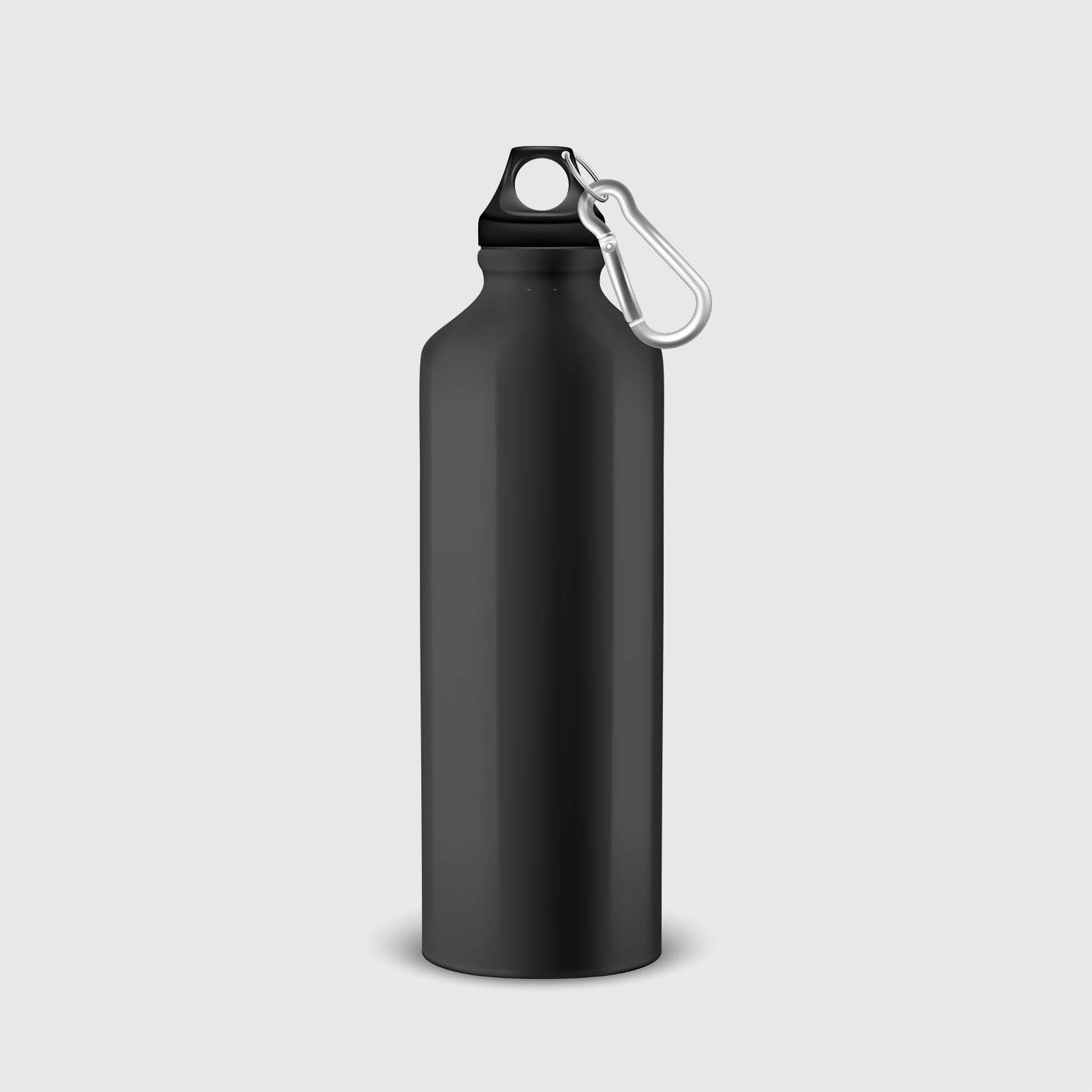 Black aluminum water bottle
