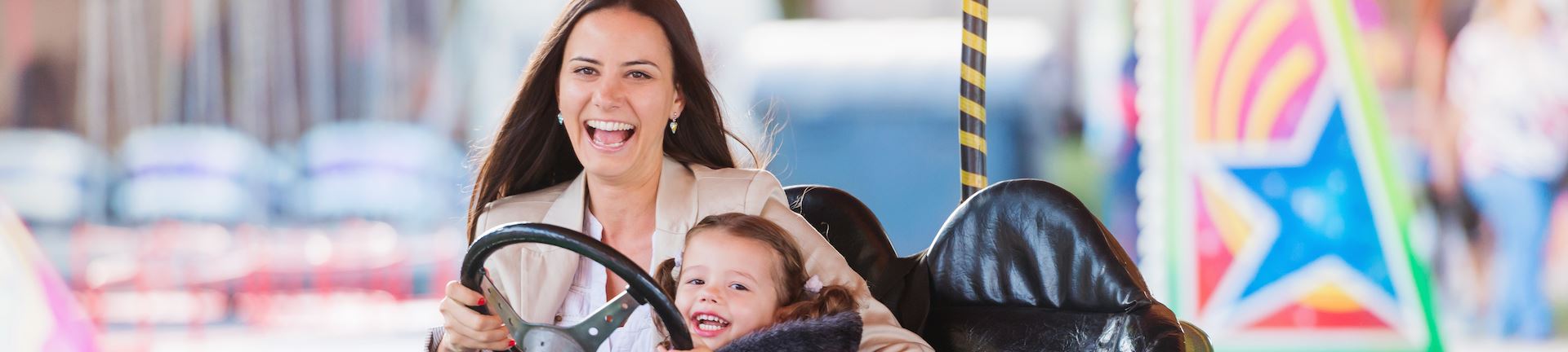 Mom and daughter have fun at the fair